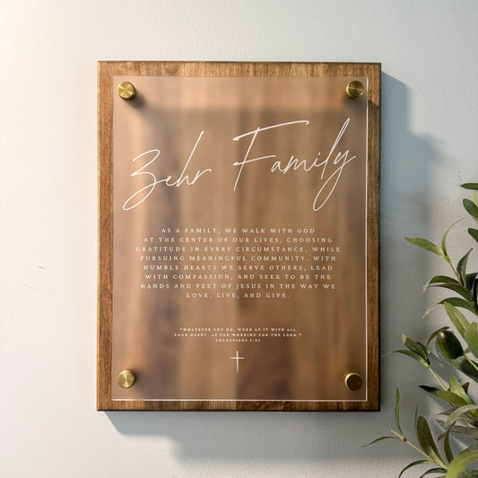 The Legacy — Custom Family Mission Statement