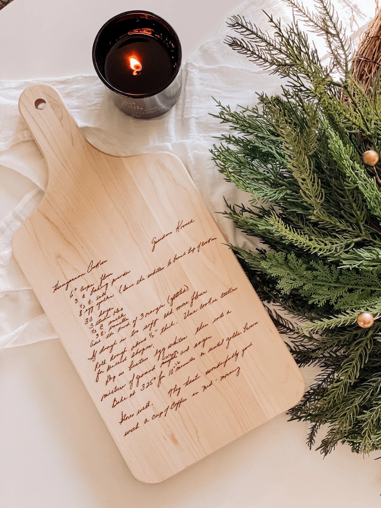 Your Handwritten Recipe Engraved On Cutting Board.